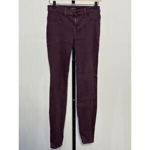 J BRAND Women's Waist 26 Dark Plum Denim Super Skinny Leg Jeans USA